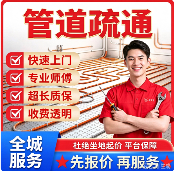 同城疏通下水道上门服务专业管道疏通马桶地漏疏通洗手盆洗菜盆疏通厕所通蹲便卫生间除臭除异味上门服务
