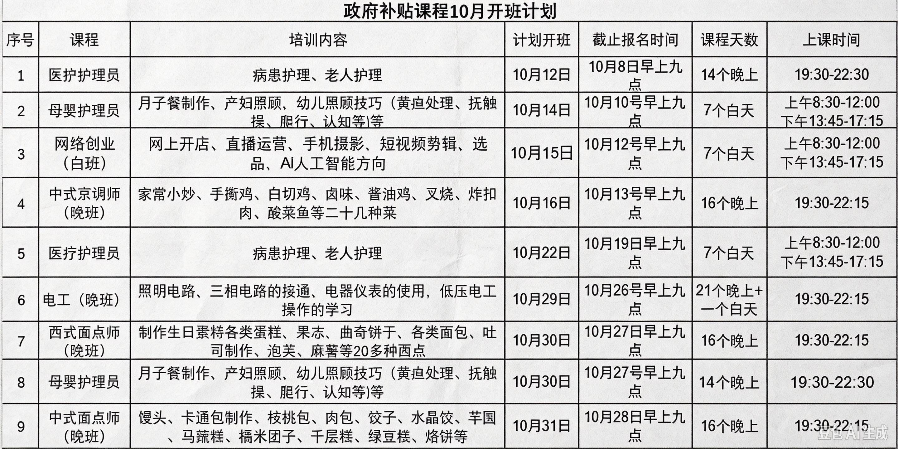 北海技能培训